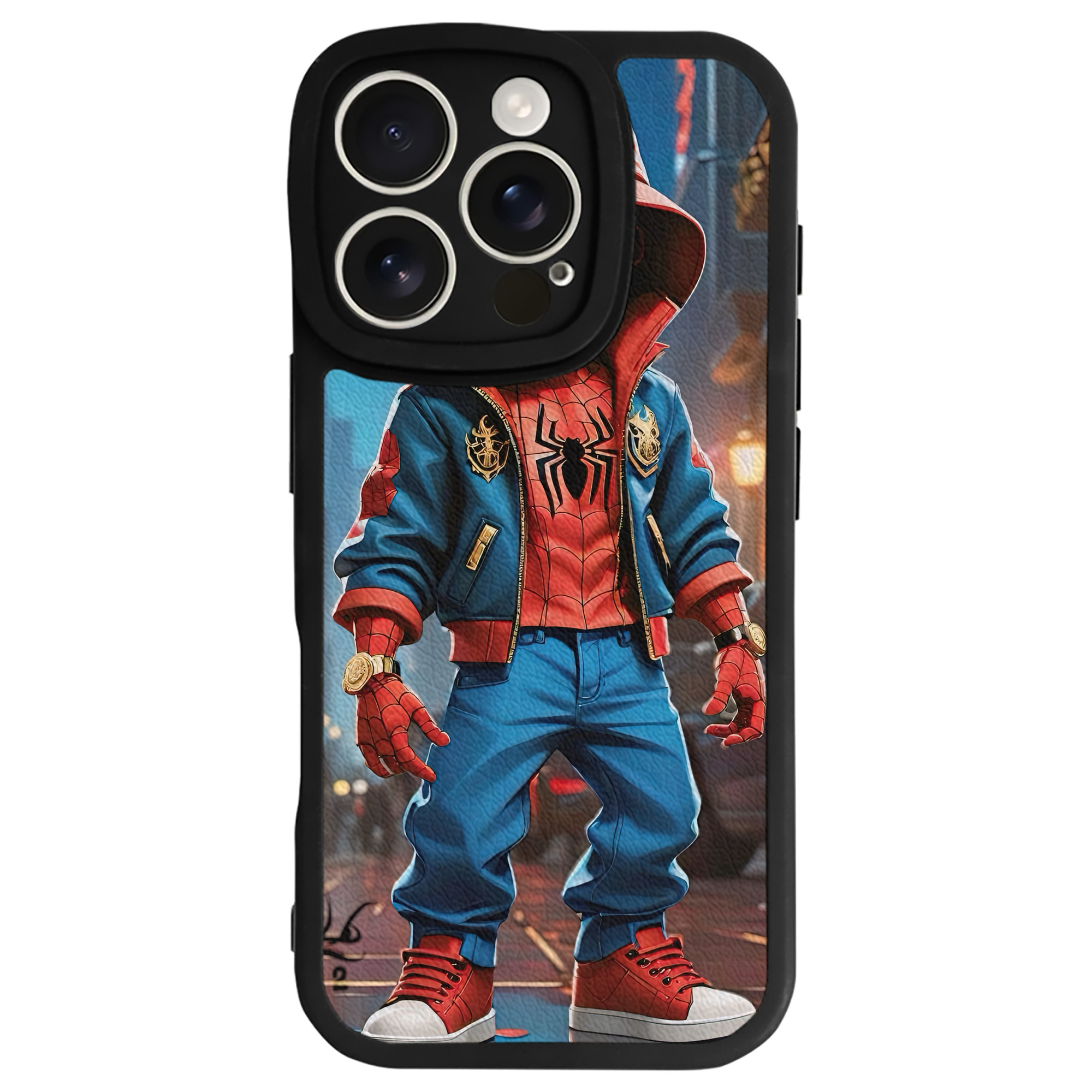 （画像用） Spider Man スパイダーマン 【iPhone 16シリーズ対応】シリコンスマホケース（レザー調） 材質：シリコン